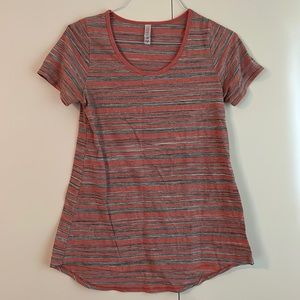 Lularoe orange striped tee